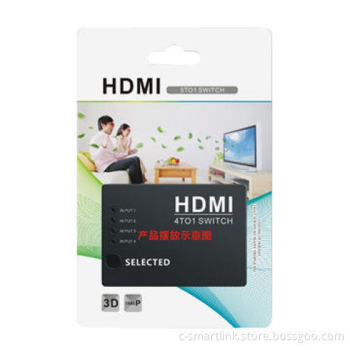 5 x 1 HDMI Switch, Auto-switch Among 5 Input Sources, IR Remote and with AC Power Port